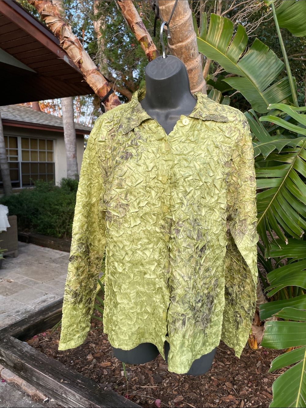 flair, lime, green creek cough button down shirt
